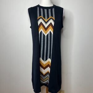 Missoni Target Retro Mod Chevron Stripe Zig Zag Sweater Dress Size M Indie Boho